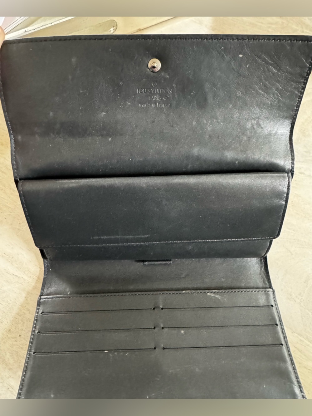 Louis Vuitton Black Embossed Monogram Continental Wallet - Picture 3 of 4